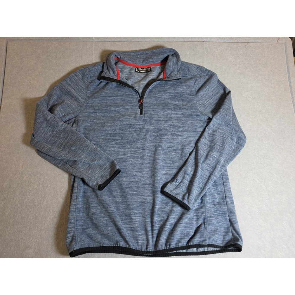 Avalanche Men's Quarter Zip Top Stand Up Pullover Blue Size L Soft Heathered